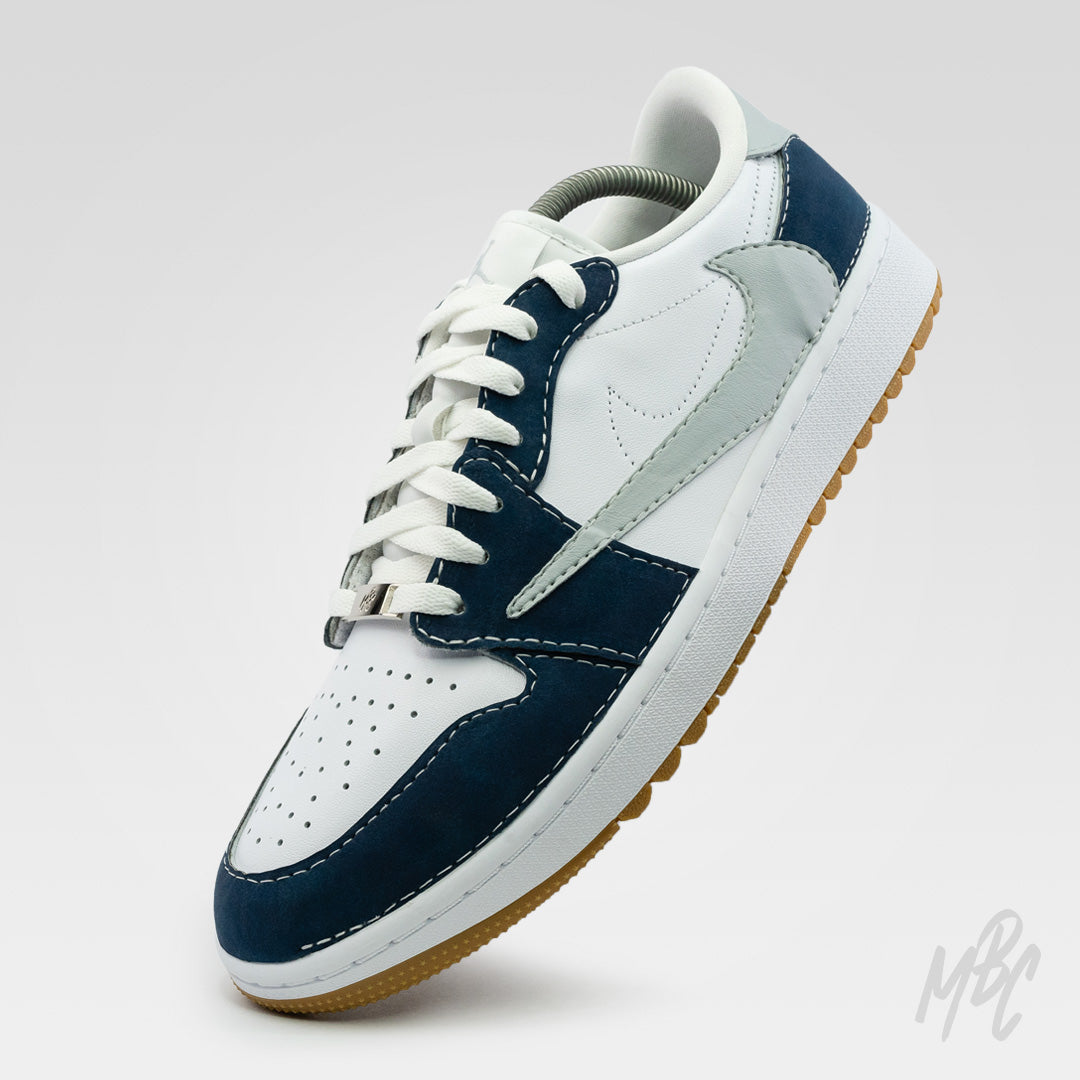 Custom Golf Jordan 1 Low - Navy Reverse Swoosh Suede