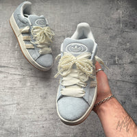 Custom Adidas Campus Sneaker with Ribbon Lace and Pearls