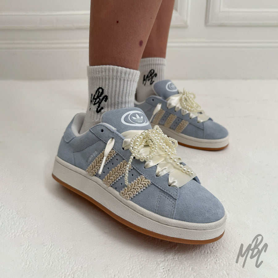 Ocean Pearl Adidas Campus Custom Sneakers