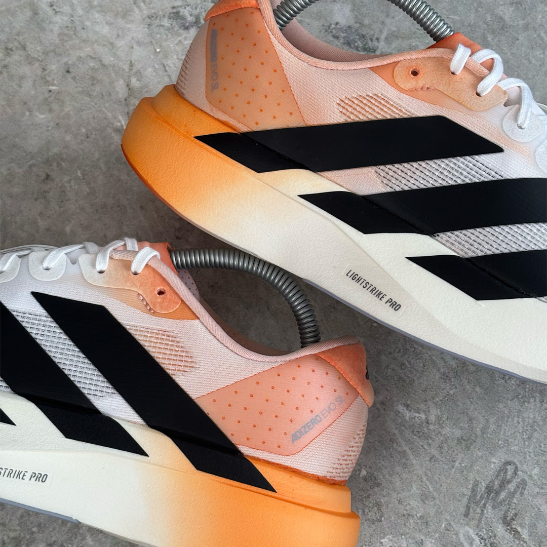 Dip Dye Gradient Adidas EVO SL custom with orange heel fade on performance runner