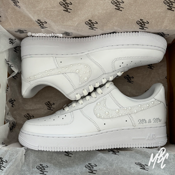 Pearl Swoosh - Air Force 1 Custom Trainers