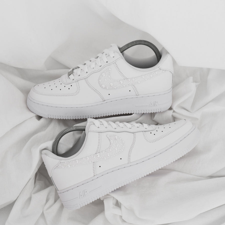 Pearl Swooshes Air Force Custom – MattB Customs