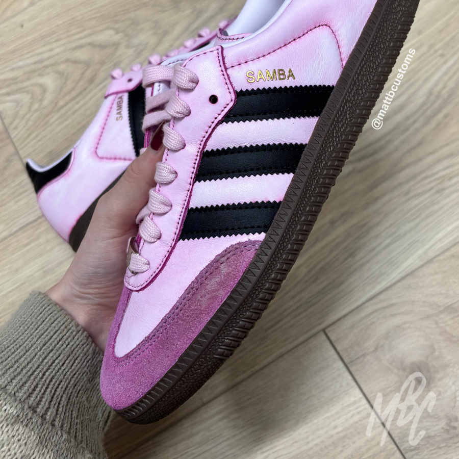 Pink Dip Dye Adidas Samba Custom