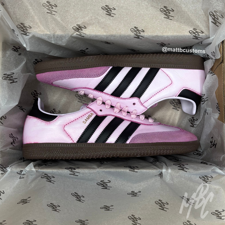 Pink Dip Dye Adidas Samba Custom Trainers