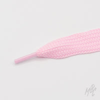 Pink thick flat sneaker laces with woven construction for custom trainers, fashion sneakers and footwear personalisation