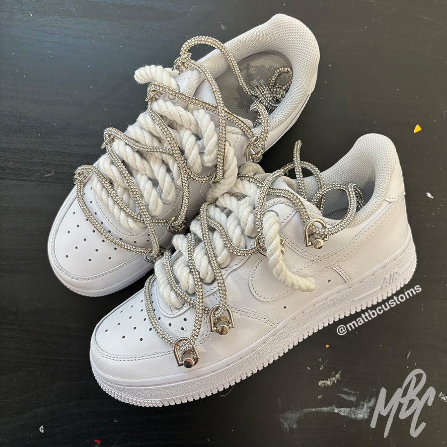 Thicc Lace Diamonte - Air Force 1 | UK 4 Womens