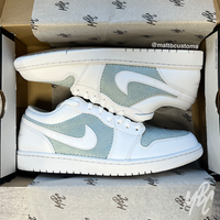 Powder Blue Suede Jordan 1 Low Custom Nike Trainers