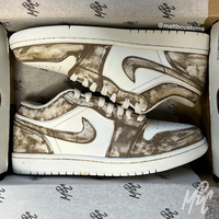 Brown Washed Out Colourway Jordan 1 Low Custom Nike Trainers