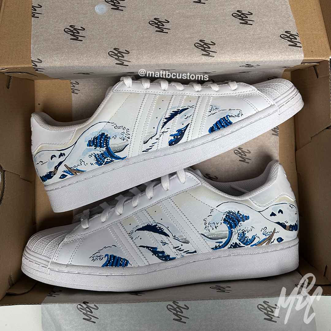 The Great Wave - Adidas Superstar | UK 10 – MattB Customs