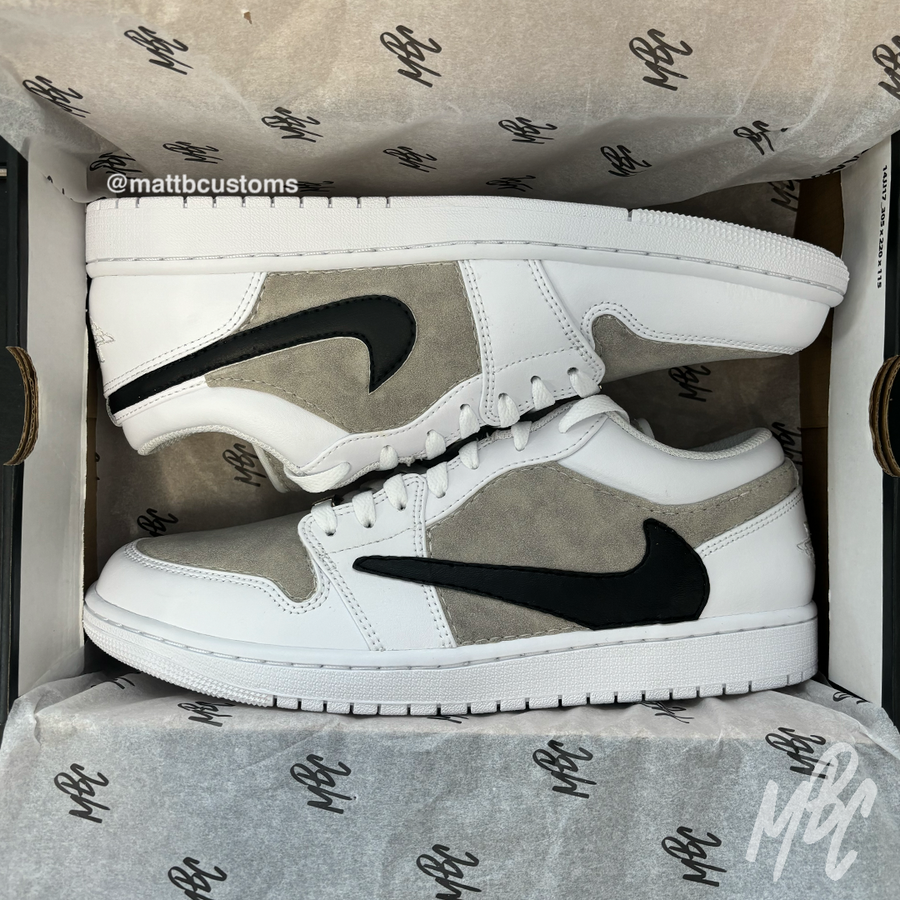 Sandy Cactus Suede - Jordan 1 Low Custom Trainers