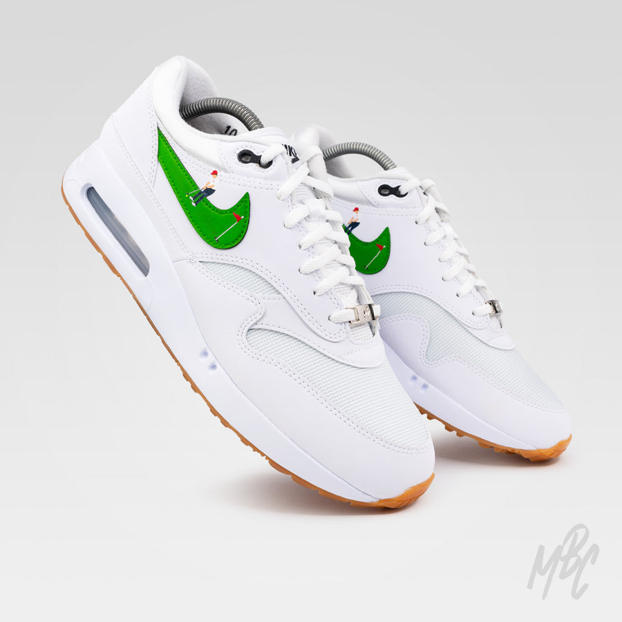 Nike Air Max 1 Golf Custom Sneakers featuring golf character design - Putting Swoosh Nike Air Max 1 Golf