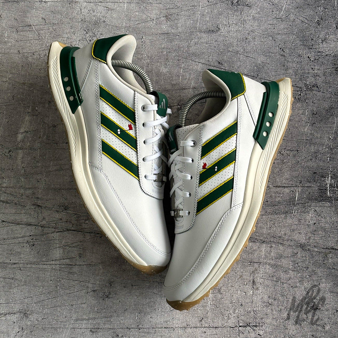 Custom Adidas S2G Golf Sneakers by MattB Customs. Customised with Masters colourway with hand painted red flag design.