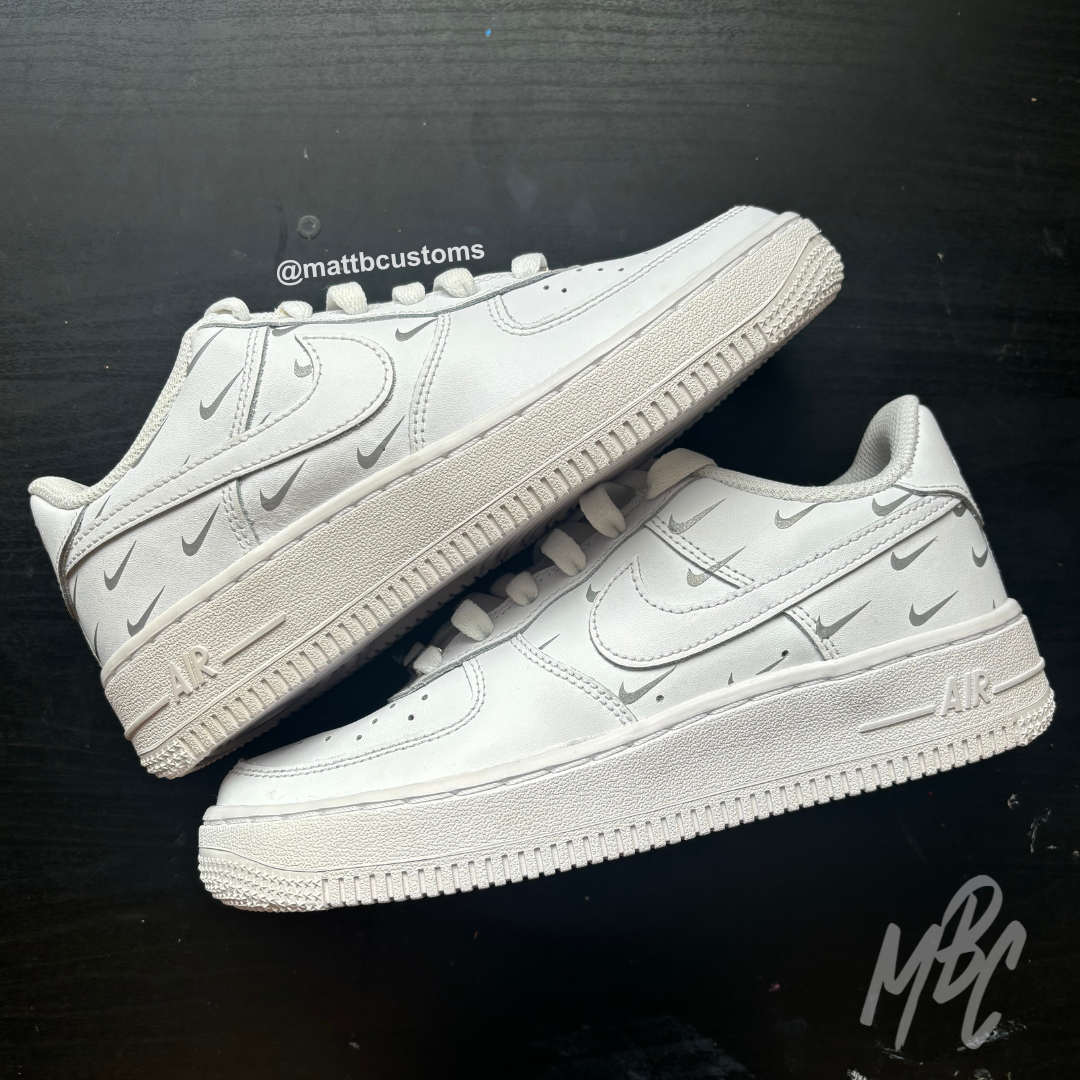 Reflective Mini Swoosh - Air Force 1 Custom Trainers