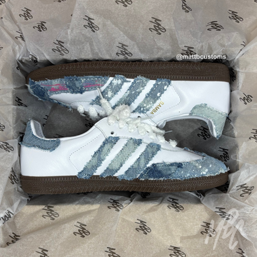  Reworked Denim Samba Custom Trainers