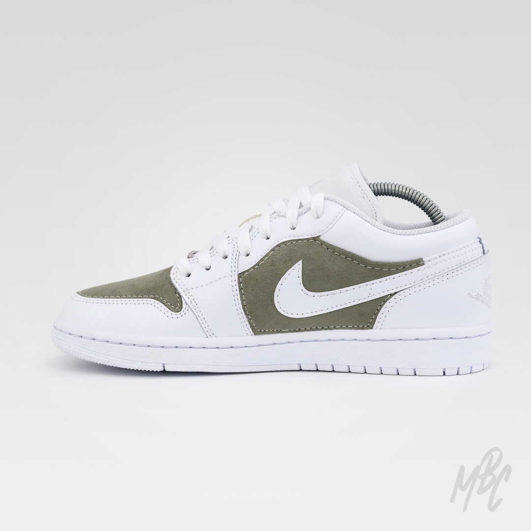 Nike Jordan 1 Low Custom Sneakers in Sage Green Suede
