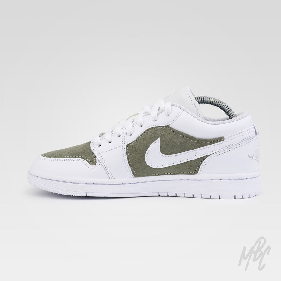 Nike Jordan 1 Low Custom Sneakers in Sage Green Suede