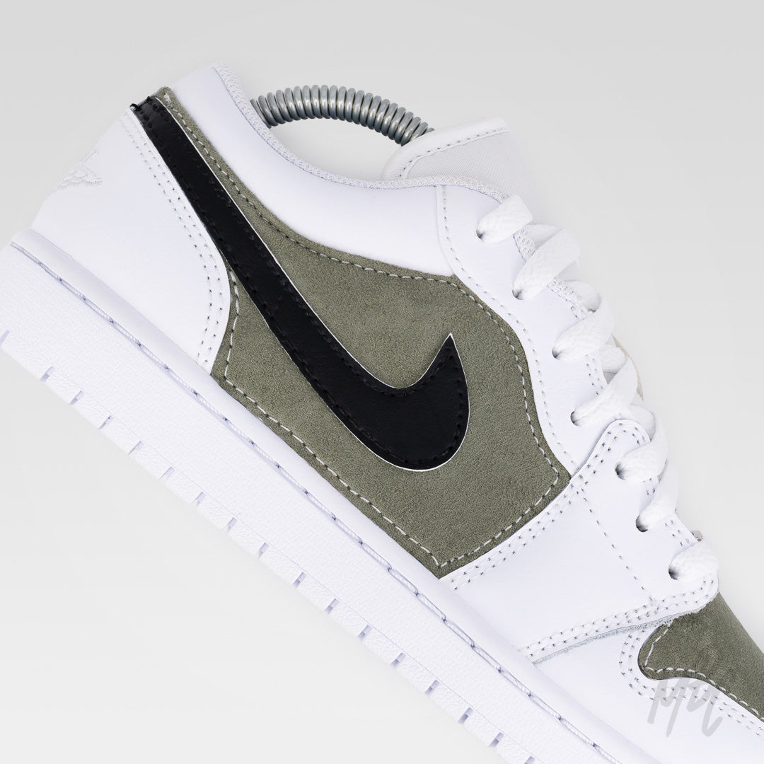 Nike Jordan 1 Low Custom Sneakers in Sage Green Suede