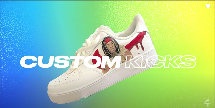 custom nike air force 1 trainers with hand painted King Von portrait