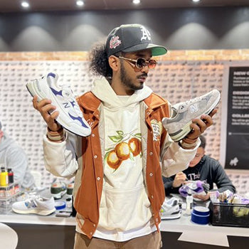 Mo with custom New Balance trainers at the size? pop up event