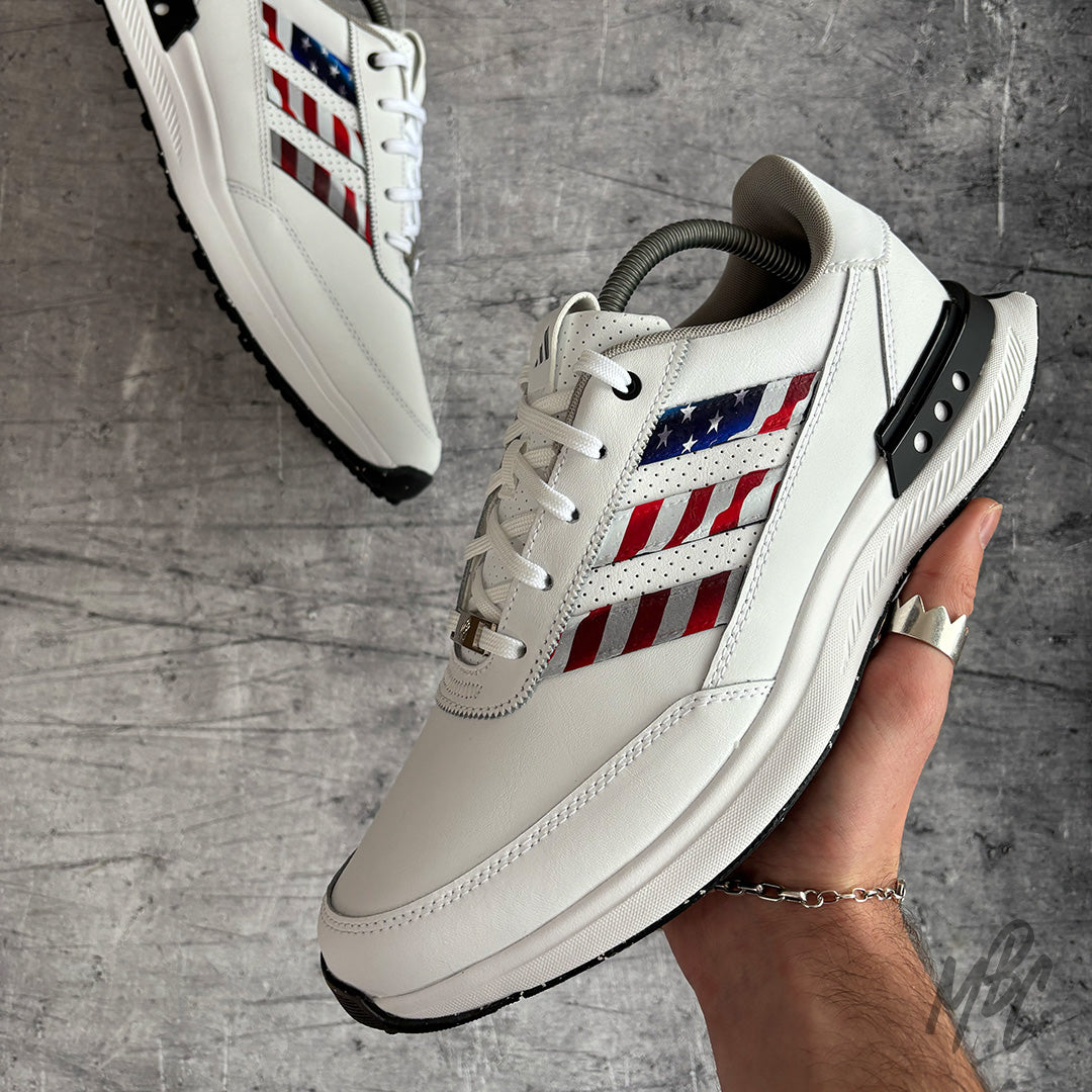 Custom Adidas S2G Golf Sneakers by MattB Customs. Customised with USA flag design inspired by Ryder Cup.