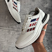 Custom Adidas S2G Golf Sneakers by MattB Customs. Customised with USA flag design inspired by Ryder Cup.