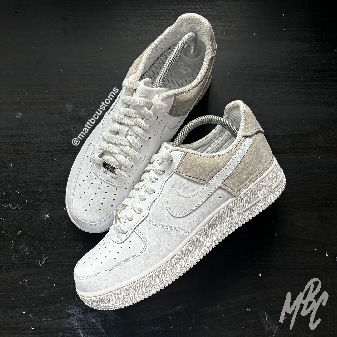 Sandy Suede Air Force 1 Custom Trainers