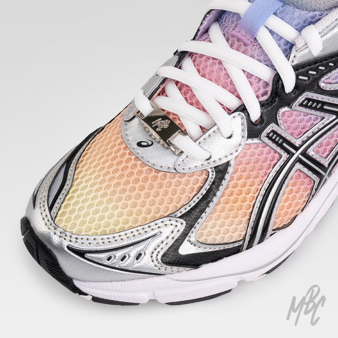 Custom Asics GT-2160 Sunset Dip Dye sneaker with hand-painted pastel gradient mesh detail