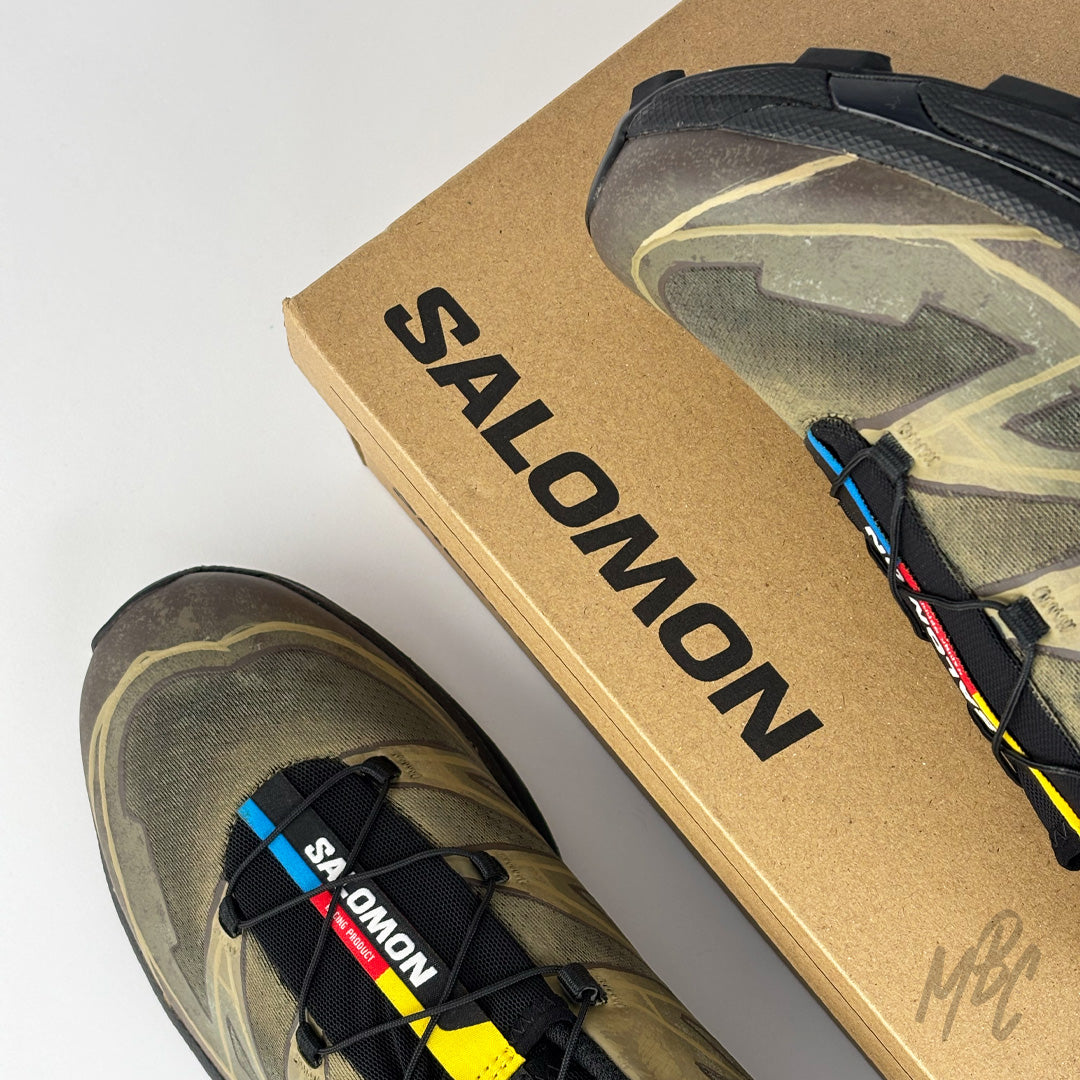Terrain Roamer Salomon XT-6 custom with natural terrain inspired finish and black sole