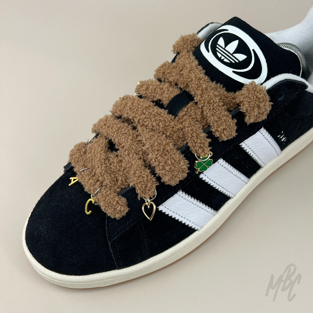 adidas gazelle silver green womens Thick Fluffy Laces Mocha