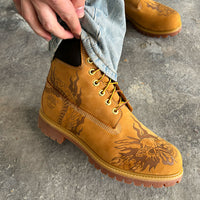 Flaming Dragon - Timberland Tan Boot Custom