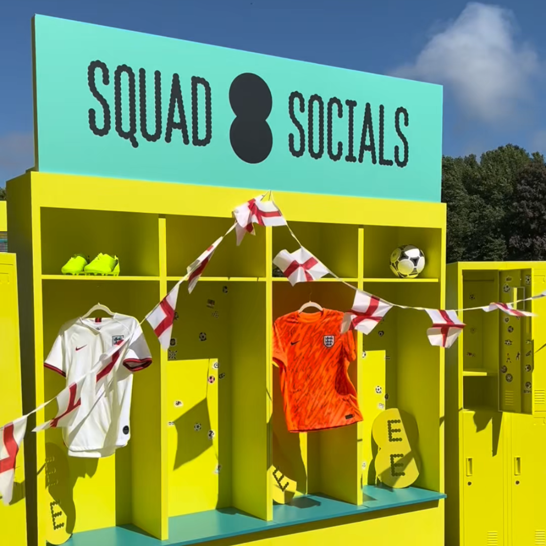 Squad Socials event by EE. An day event with workshops, food and a live watch along of the England women's euros matches