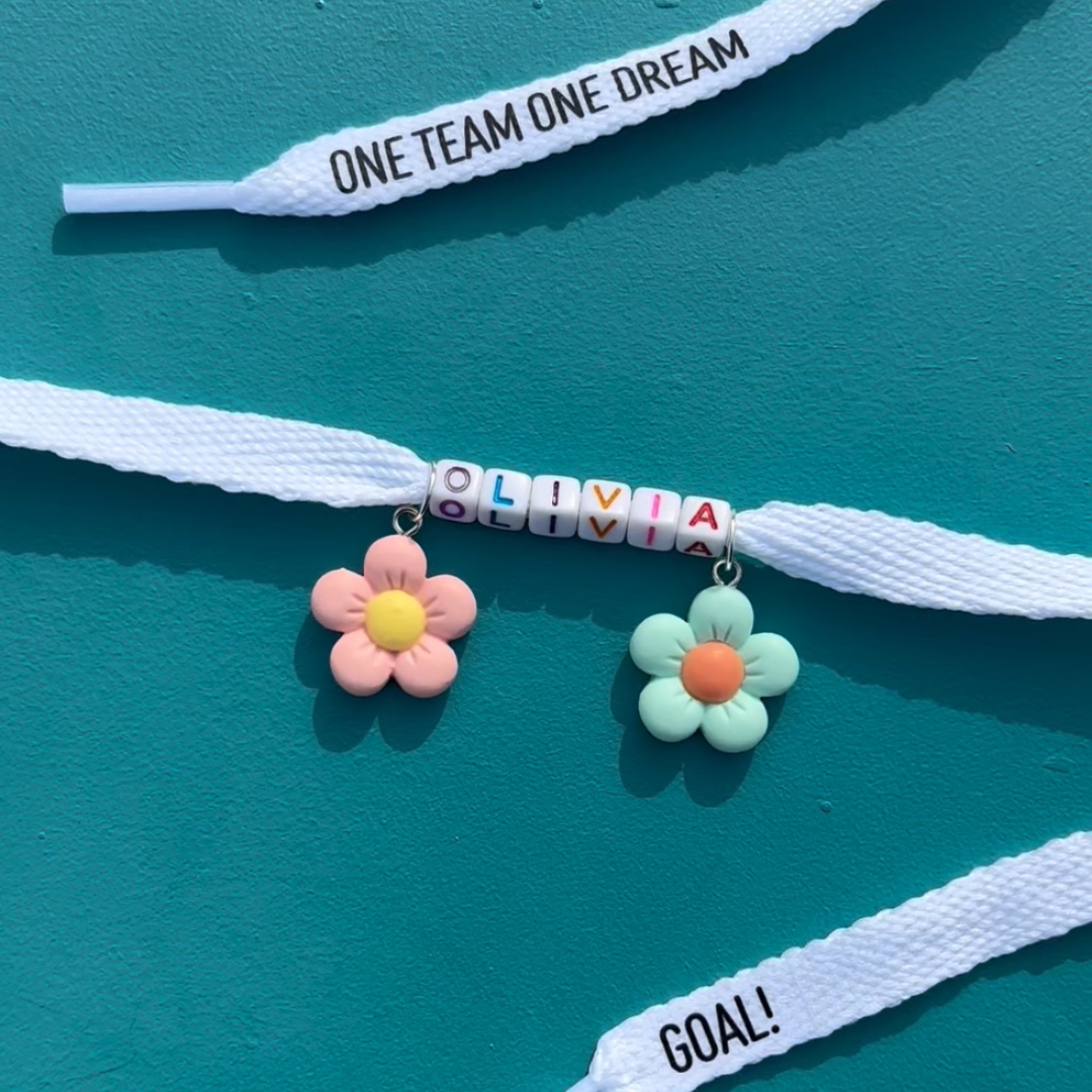 Custom workshop using laces, lace vinyl and lace charms creating jewellery for your shoes. 