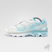 Waveform Salomon XT-6 custom with blue dip dyed heel and hand painted wave artwork