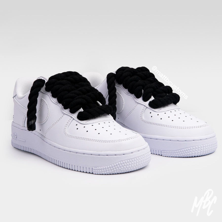 White nike shoes with black laces Clearance
