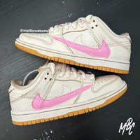 Aged Pink Reverse Swoosh - SB Dunk Low custom trainers