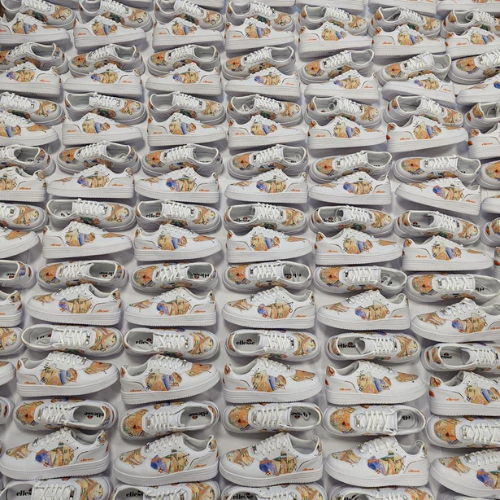 130 pairs of custom Ellesse sneakers created by MattB Customs for Google’s Find That Thing campaign