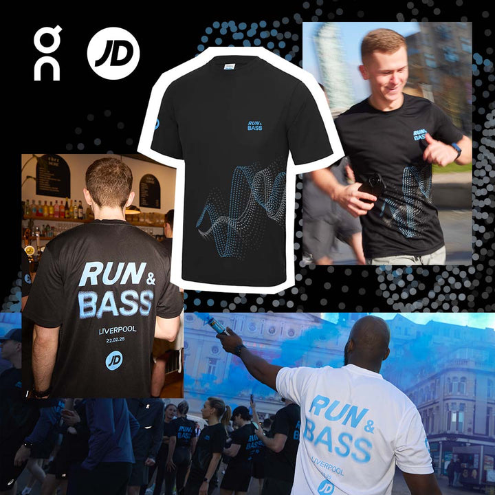 MattB Customs designed running tees for JD x On Running community event to promote exclusive JD sneaker