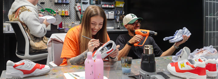 MattB Customs team live customising sneakers inside JD Sports Trafford Centre for in-store retail activation