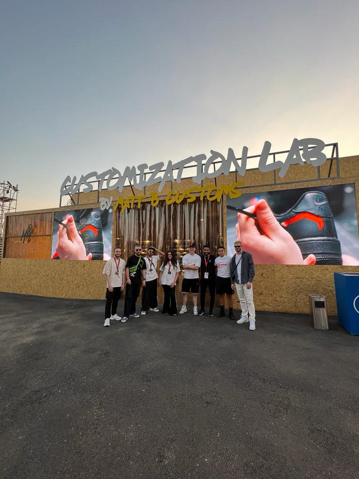 MattB Customs international brand activation at Sneak Me Riyadh – live sneaker customisation experience in Saudi Arabia