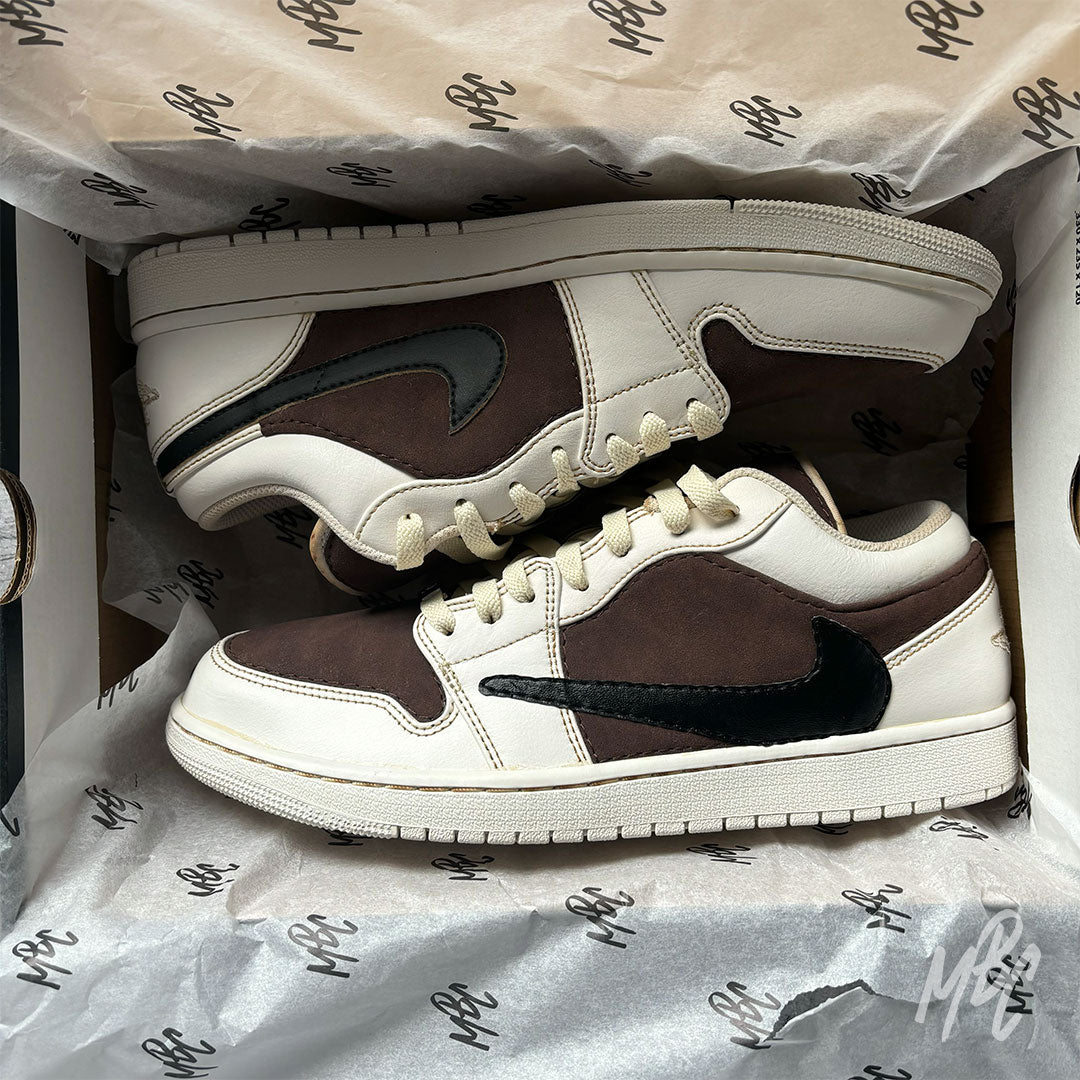 Aged Cactus Suede Jordan 1 Low Custom Trainer