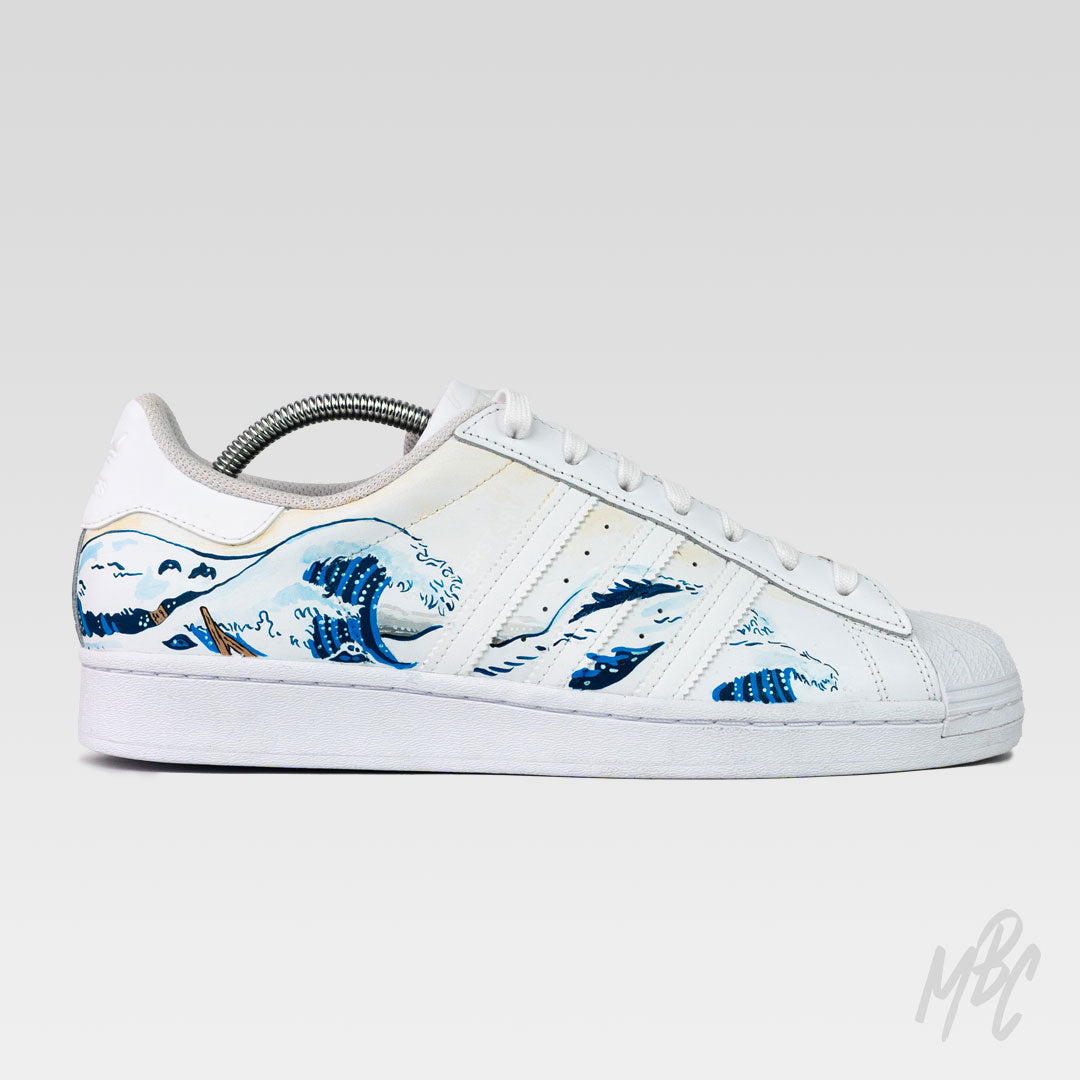 Wave Custom Trainers The Great Wave - Adidas Superstar Custom Trainers – MattB Customs