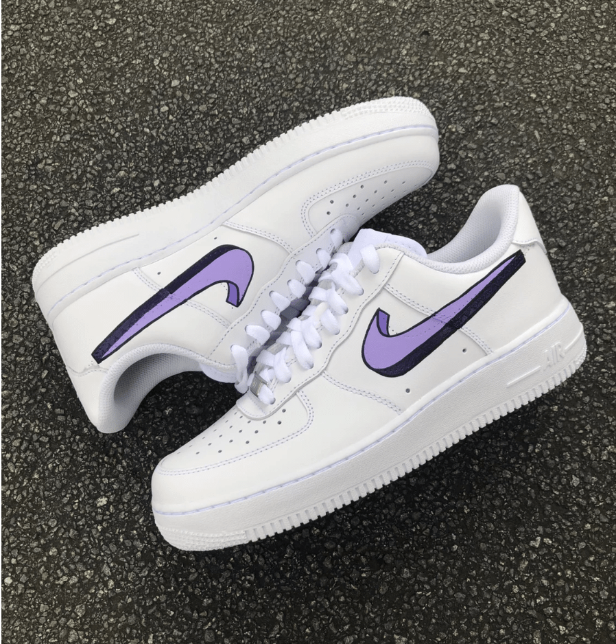 3D Swoosh Design Custom Nike Air Force 1 Trainers MattB Customs