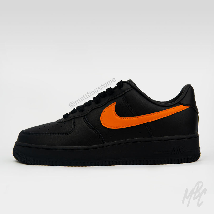 Swoosh Pack Design - Custom Nike Air Force 1 Black Trainers â MattB Customs