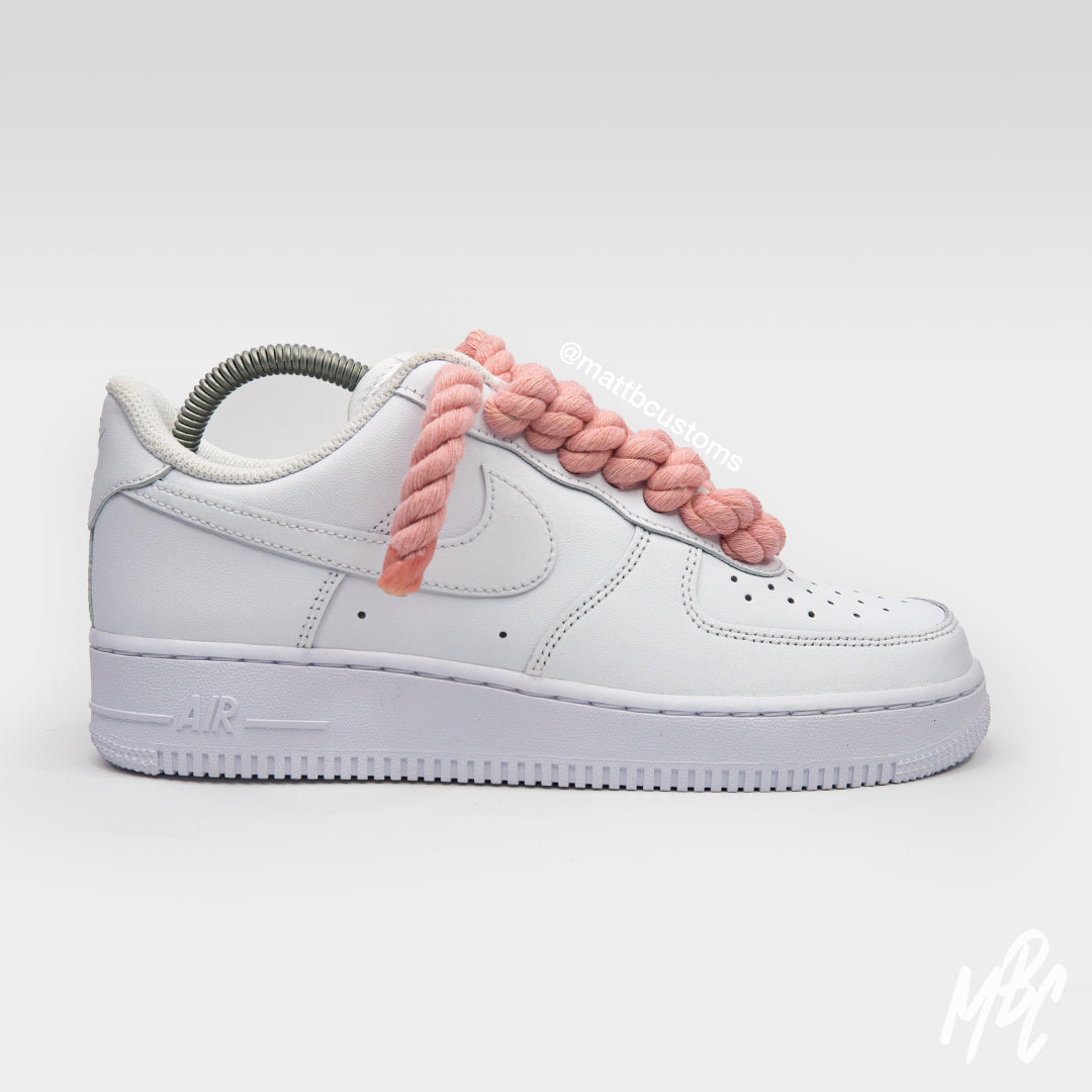 Cream Rope Laces Custom Air Force 1 Sneakers. Low Top -  Canada