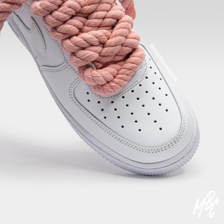 Thicc Laces - White Air Force 1 Custom Nike Sneakers