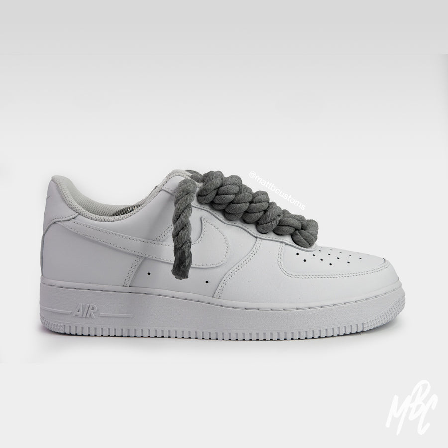 Thicc Laces - White Air Force 1 Custom Nike Sneakers