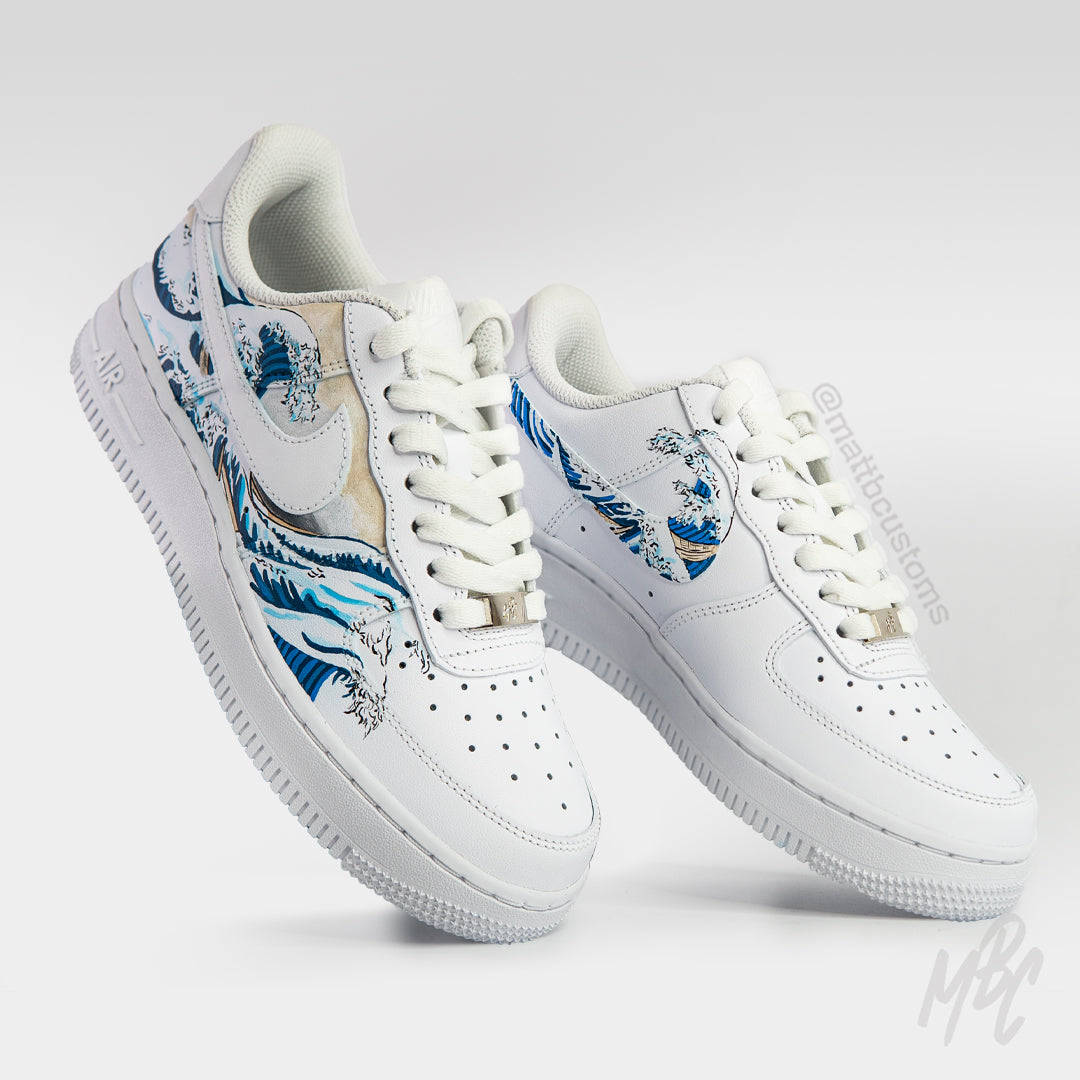 The Great Wave - Custom Nike Air Force 1 Trainers – MattB Customs