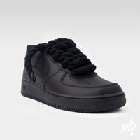 Thicc Laces - Black Air Force 1 Custom Nike Sneakers