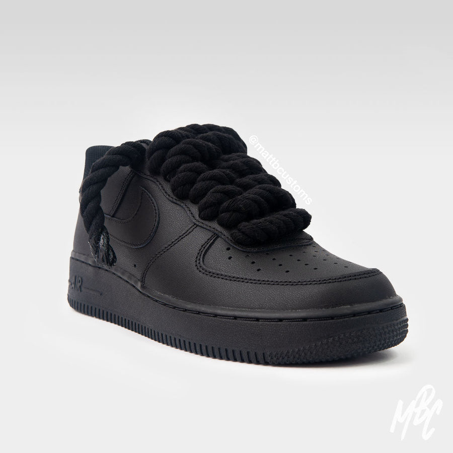 Thicc Laces - Black Air Force 1 Custom