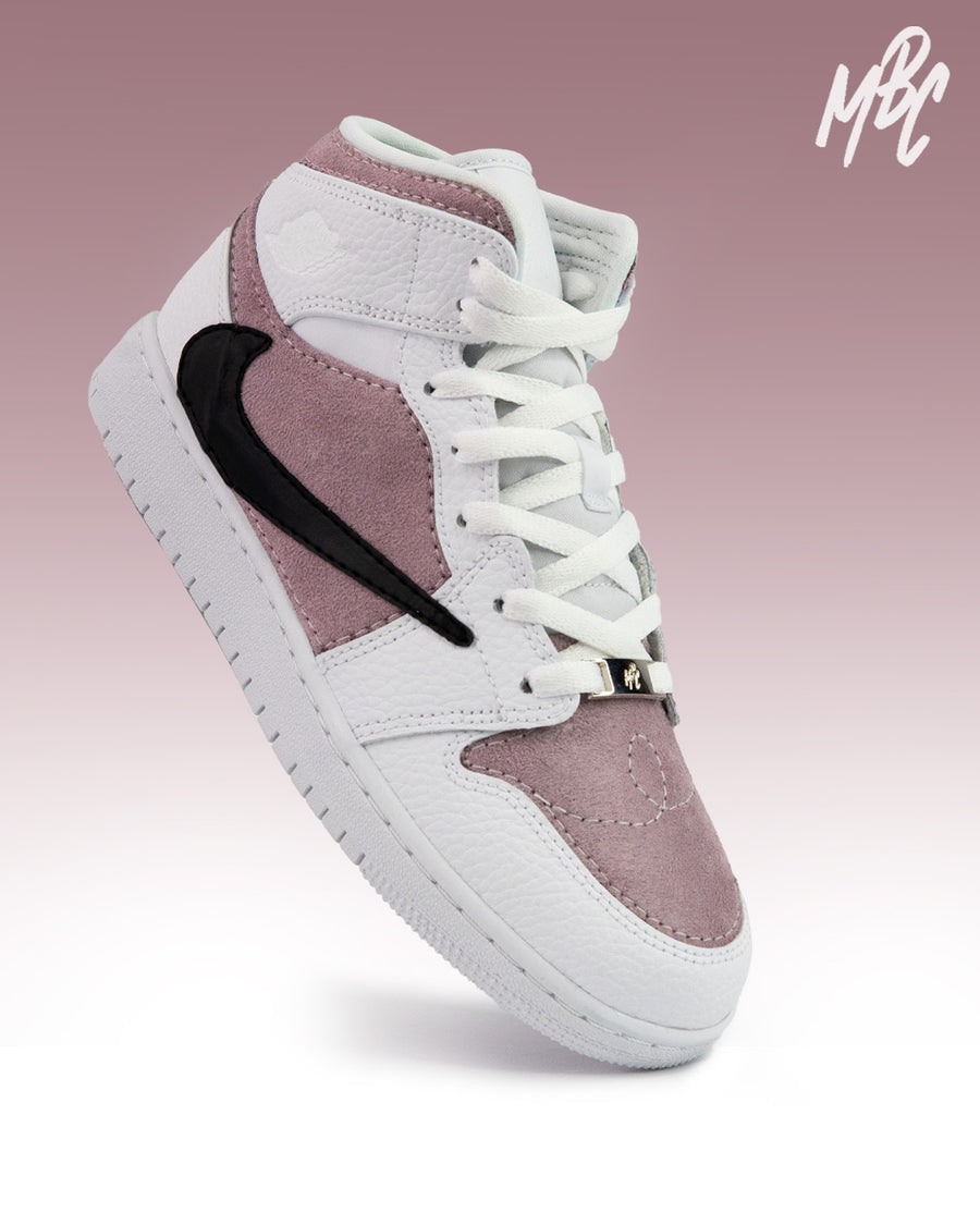 Suede Reverse Swoosh - Jordan 1 Mid Custom Nike Sneakers
